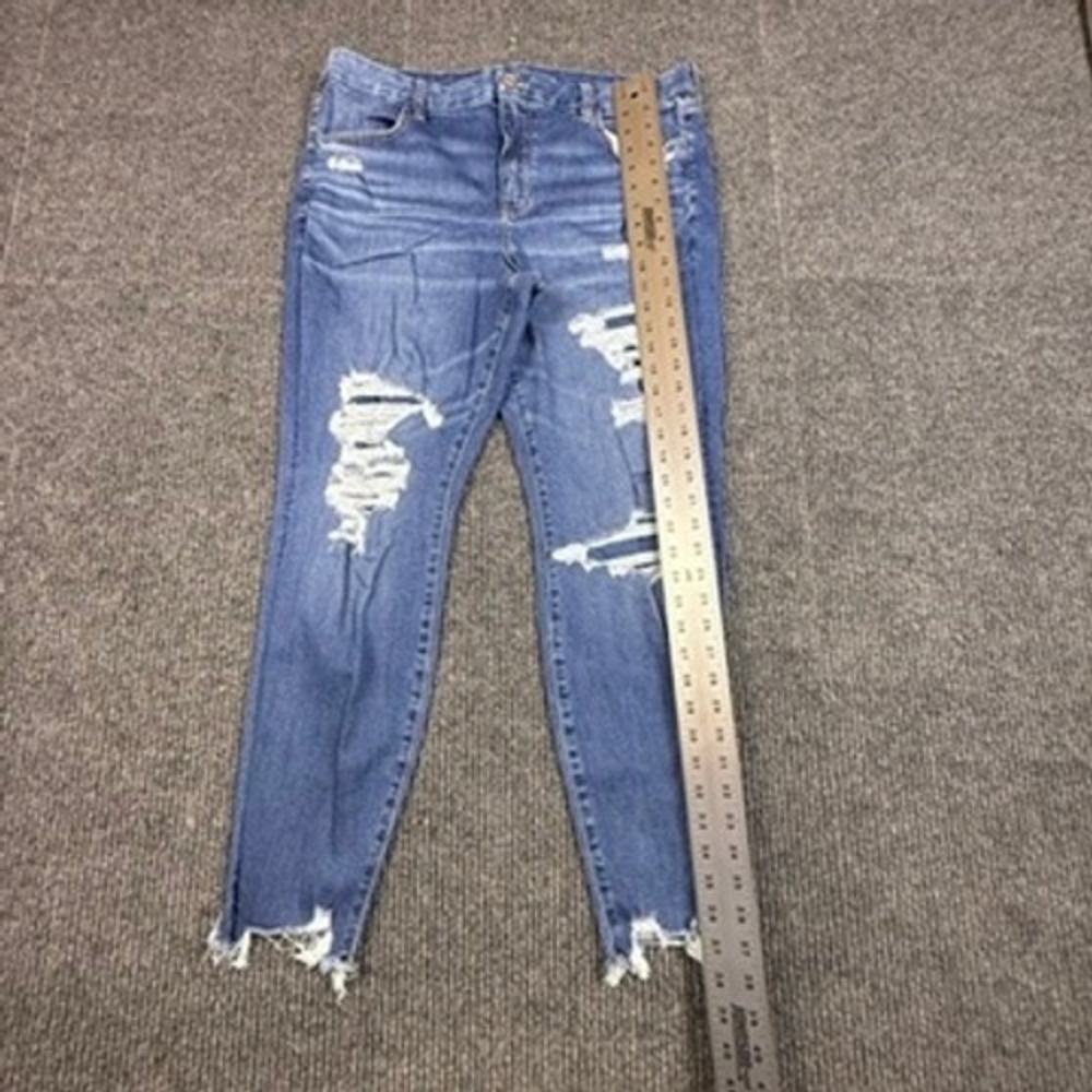 American Eagle Next Level Stretch Curvy High-Rise Jegging Ripped Jeans Size 18R - Picture 9 of 15
